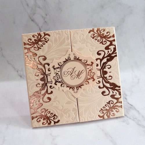 2020 Invitation Card  Square Wedding Card With Hard Cover Foiling Printing 